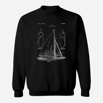 Sailboat Blueprint Design Shirt - Old Ocean Sailing Boat Tee Sweatshirt - Seseable