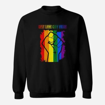 Salt Lake City Pride Lgbt Rainbow Flag Sweat Shirt - Seseable