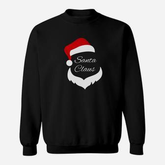 Santa Claus With Beard And Christmas Hat Sweat Shirt - Seseable
