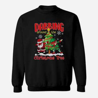 Santa Elf Dabbing Christmas Tree Kids Boys Men Xmas Gifts Sweat Shirt - Seseable