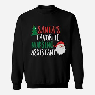 Santas Favorite Nursing Assistant Funny Christmas Sweat Shirt - Seseable