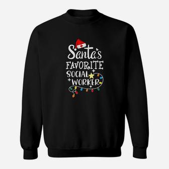 Santas Favorite Social Worker Christmas Medical Social Work Sweat Shirt - Seseable