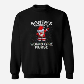 Santa's Favorite Wound Care Nurse Christmas Sweat Shirt - Seseable
