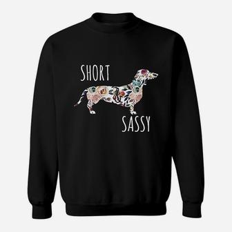 Sassy Cute Flower Dachshund Weiner Dog Sweat Shirt - Seseable