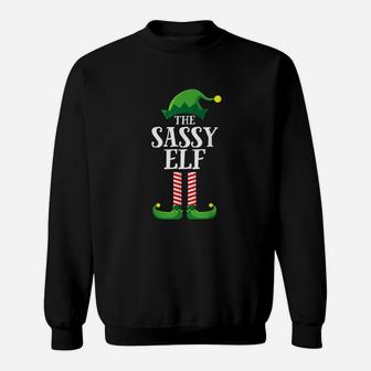 Sassy Elf Matching Family Group Christmas Party Sweat Shirt - Seseable