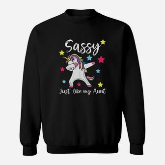 Sassy Like My Aunt Unicorn Cute Matching Niece And Auntie Sweatshirt - Seseable