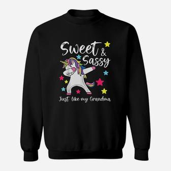 Sassy Like My Grandma Unicorn Matching Nana And Granddaughter Sweat Shirt - Seseable