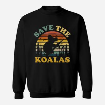 Save The Koala Vintage Retro Animal Lovers Sweat Shirt - Seseable
