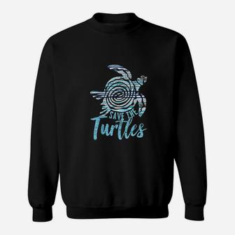 Save The Turtles Vintage Earth Day Sweat Shirt - Seseable
