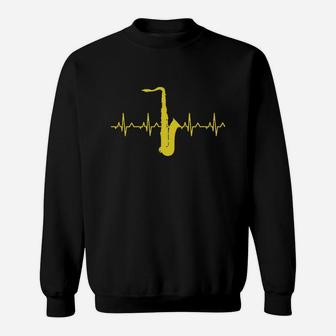 Saxophone Heartbeat T-shirt - Saxophone Player Shirt Sweatshirt - Seseable