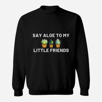 Say Aloe To My Little Friends Cactus Funny Succulent Gift Sweatshirt - Seseable