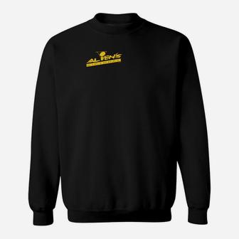 Schwarz Sportliches Herren Sweatshirt mit Gelbem Logo - Seseable