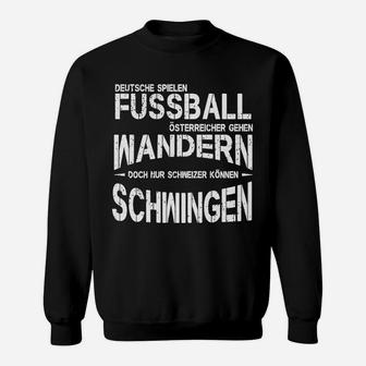 Schwarz-Weiß Wortspiel Sweatshirt: Deutsche, Österreichische, Schweizer Motive - Seseable