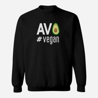 Schwarzes Avocado Vegan Statement Sweatshirt, Modisches Bio Tee - Seseable