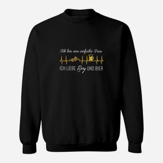 Schwarzes Damen-Sweatshirt: Einfache Frau - Hogwarts & Bier Liebhaberin - Seseable