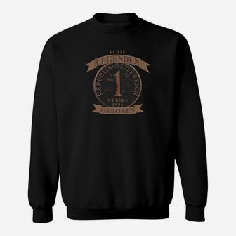 Schwarzes Herren Sweatshirt Legenden im [Monat] Geboren, Geburtstags-Tee - Seseable