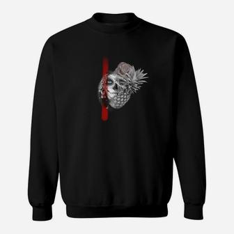 Schwarzes Herren-Sweatshirt mit Eulen-Design und rotem Streifen - Seseable
