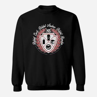 Schwarzes Herren Sweatshirt mit Wappen & Kartenmotiv, Personalisiert - Seseable