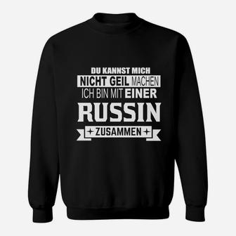 Schwarzes Herren Sweatshirt Russin Partnerin Lustiger Spruch - Seseable