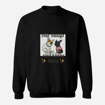 Schwarzes Katzenmotiv Sweatshirt, Fünf Bunnys & kleine Sterne - Seseable