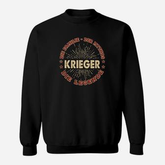 Schwarzes Krieger-Legenden Vintage Sweatshirt, Retro Design Tee - Seseable