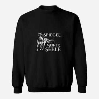 Schwarzes Pferdemotiv Sweatshirt SPIEGEL MEINER SEELE - Seseable
