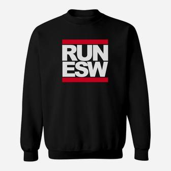 Schwarzes RUN ESW Street-Style Sweatshirt, Urban Fashion Tee - Seseable