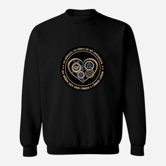 Schwarzes Sweatshirt für Herren, Engineering Passion mit Zahnrad-Motiv - Seseable