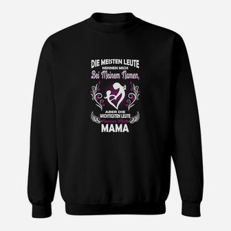 Schwarzes Sweatshirt für Mütter, Wichtigste Nennen Mich Mama Tee - Seseable