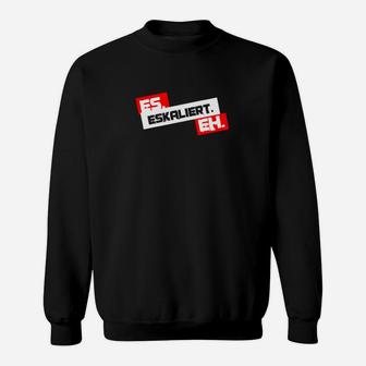 Schwarzes Sweatshirt Herren FS eskaliert EH! in Rot-Weiß, Fun-Sweatshirt - Seseable