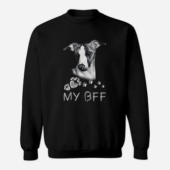 Schwarzes Sweatshirt Hundemotiv My BFF, Lustiges Hunde-Freundschafts-Sweatshirt - Seseable