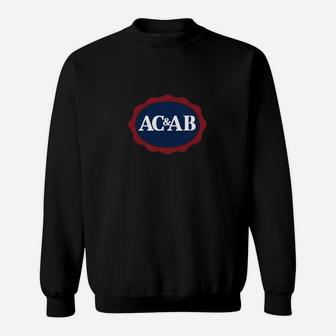 Schwarzes Sweatshirt mit AC&AB Logo, Klassisches Design - Seseable