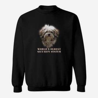 Schwarzes Sweatshirt mit Ältestes Sicherheitssystem der Welt Hundemotiv, Lustiges Hundeliebhaber Tee - Seseable