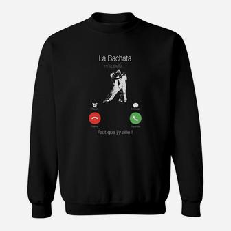 Schwarzes Sweatshirt mit Bachata-Tanzmotiv, Motto La Bachata - Muss Ich Hin! - Seseable