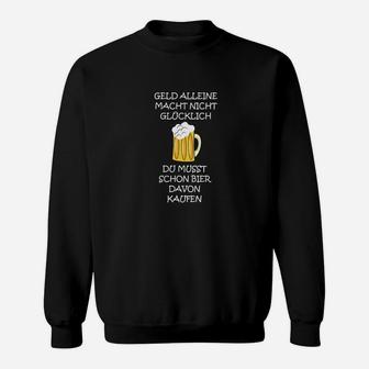 Schwarzes Sweatshirt mit Bier-Spruch, Lustiges Tee für Bierliebhaber - Seseable
