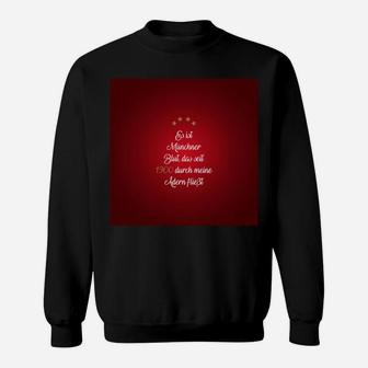 Schwarzes Sweatshirt mit deutschem Liebeszitat, Rotes Design - Seseable