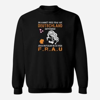 Schwarzes Sweatshirt mit deutschem Spruch, Grafikdesign für Erwachsene - Seseable