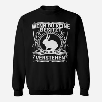 Schwarzes Sweatshirt mit Hase & Spruch für Tierfreunde - Seseable