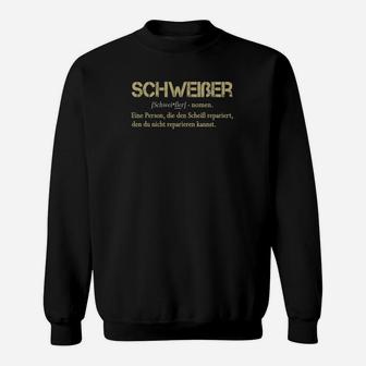 Schwarzes Sweatshirt mit Schweiber Spruch, Witzige Definition - Seseable
