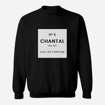 Schwarzes Sweatshirt No 5 CHANTAL EAU DE PARFUM Design - Seseable