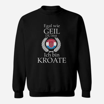Schwarzes Sweatshirt Stolzer Kroatischer Spruch für Herren, Kroate Motiv - Seseable