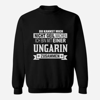 Schwarzes Sweatshirt Ungarin Partner, Lustig bedruckt - Seseable
