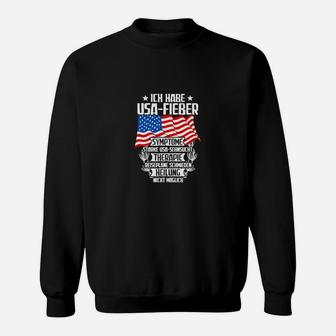 Schwarzes Sweatshirt USA-Fieber Motiv, Deutschsprachig Lustiges Tee - Seseable