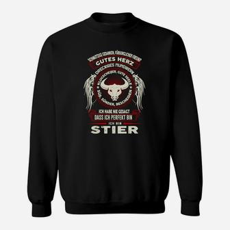 Schwarzes Taurus Sternzeichen Sweatshirt mit Motto, Astrologie Tee - Seseable