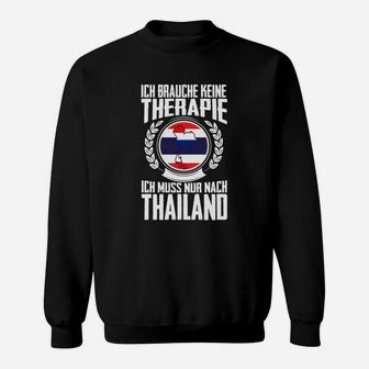 Schwarzes Thailand Reise Spruch Sweatshirt mit Flaggen-Design - Seseable
