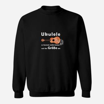 Schwarzes Ukulele Sweatshirt mit Spruch, Ideal für Musikfans - Seseable