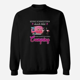 Schwester Camping Sweatshirt, Spruch & Wohnwagen Design - Seseable