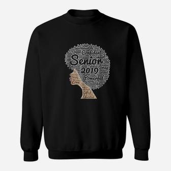 Senior Class Of 2019 Afro Black Women Art Gift Sweat Shirt - Seseable