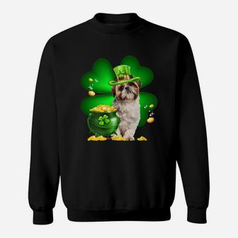 Shih Tzu Shamrock St Patricks Day Irish Great Dog Lovers Sweat Shirt - Seseable