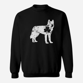 Siberian Husky St Patricks Day Men Dog Shamrock Gift Sweat Shirt - Seseable